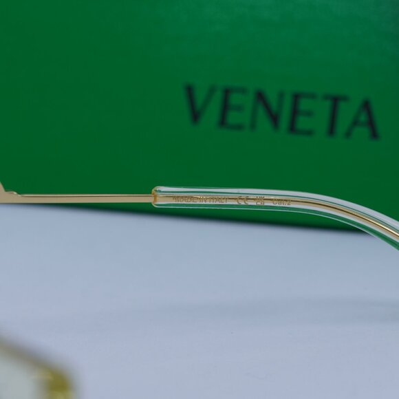 Bottega Veneta BV1242S 004 Square Sunglasses - Transparent Yellow Gold\Yellow - Picture 7 of 9